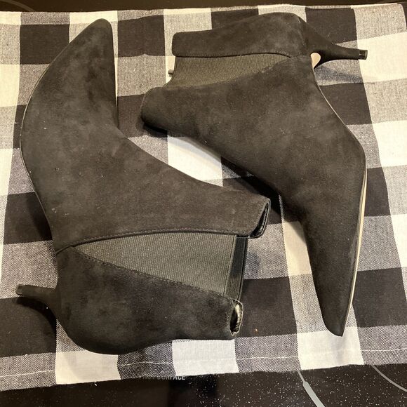 ZARA BASIC COLLECTION WOMEN BLACK SUEDE KITTEN HEEL BOOTS SHOE UK 7 EUR 40 - Picture 8 of 11